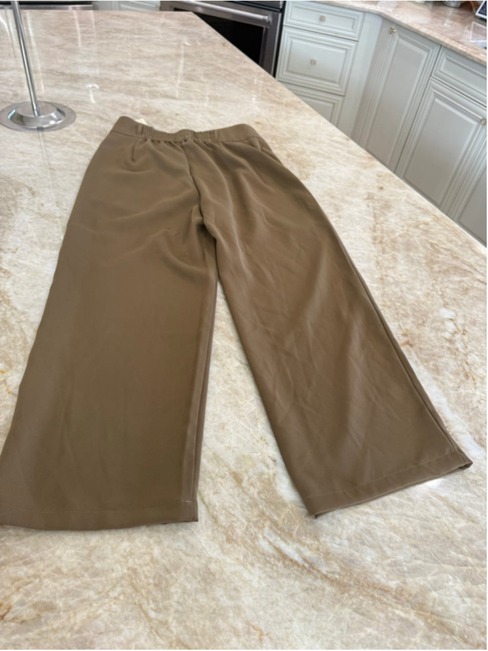 Halara Petite Brown Wide Leg Pants MP, ankle length, neutral athleisure - Picture 2 of 10